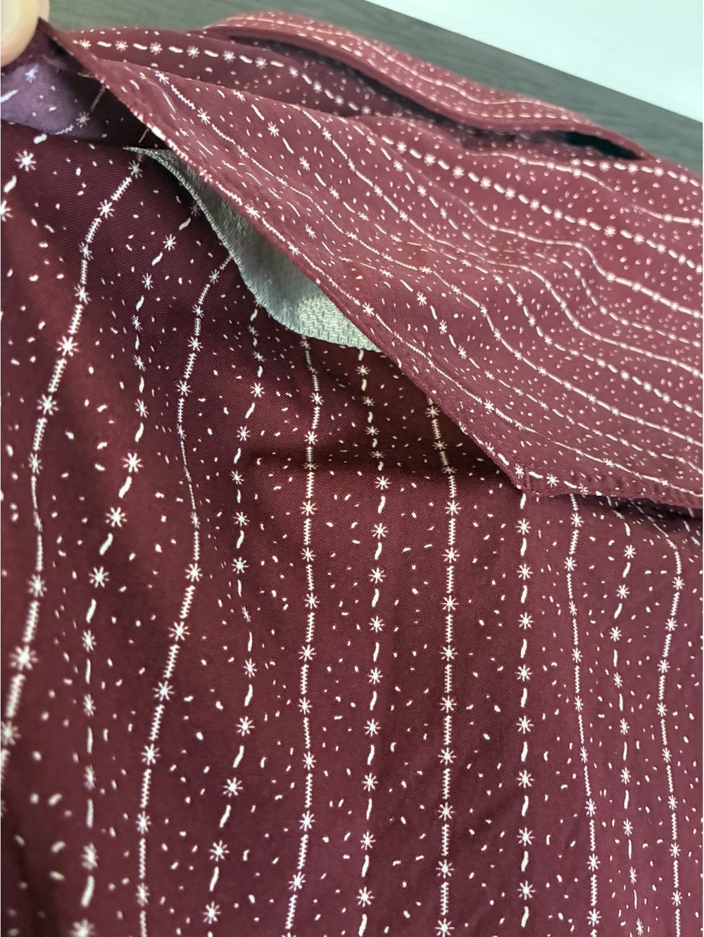 Poncho Maroon Farmer Western Short Sleeve Pearl Snap Shirt Size M Regular Fit - Picture 14 of 14